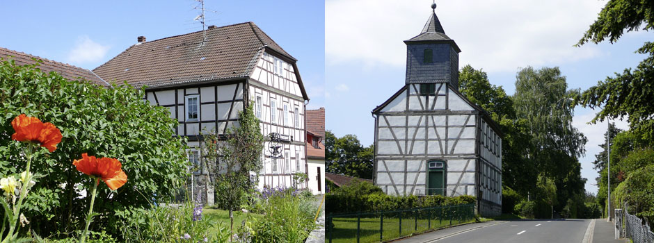 Gasthaus und Kirche